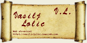 Vasilj Lolić vizit kartica
